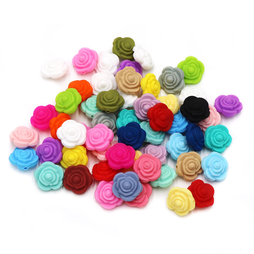 Wholesale 20PCS Rosette Silicone Beads DIY Loose Beads